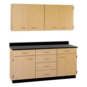 4-Door Wall Unit & 2 Door/6-Drawer Base Unit Cabinet Suite